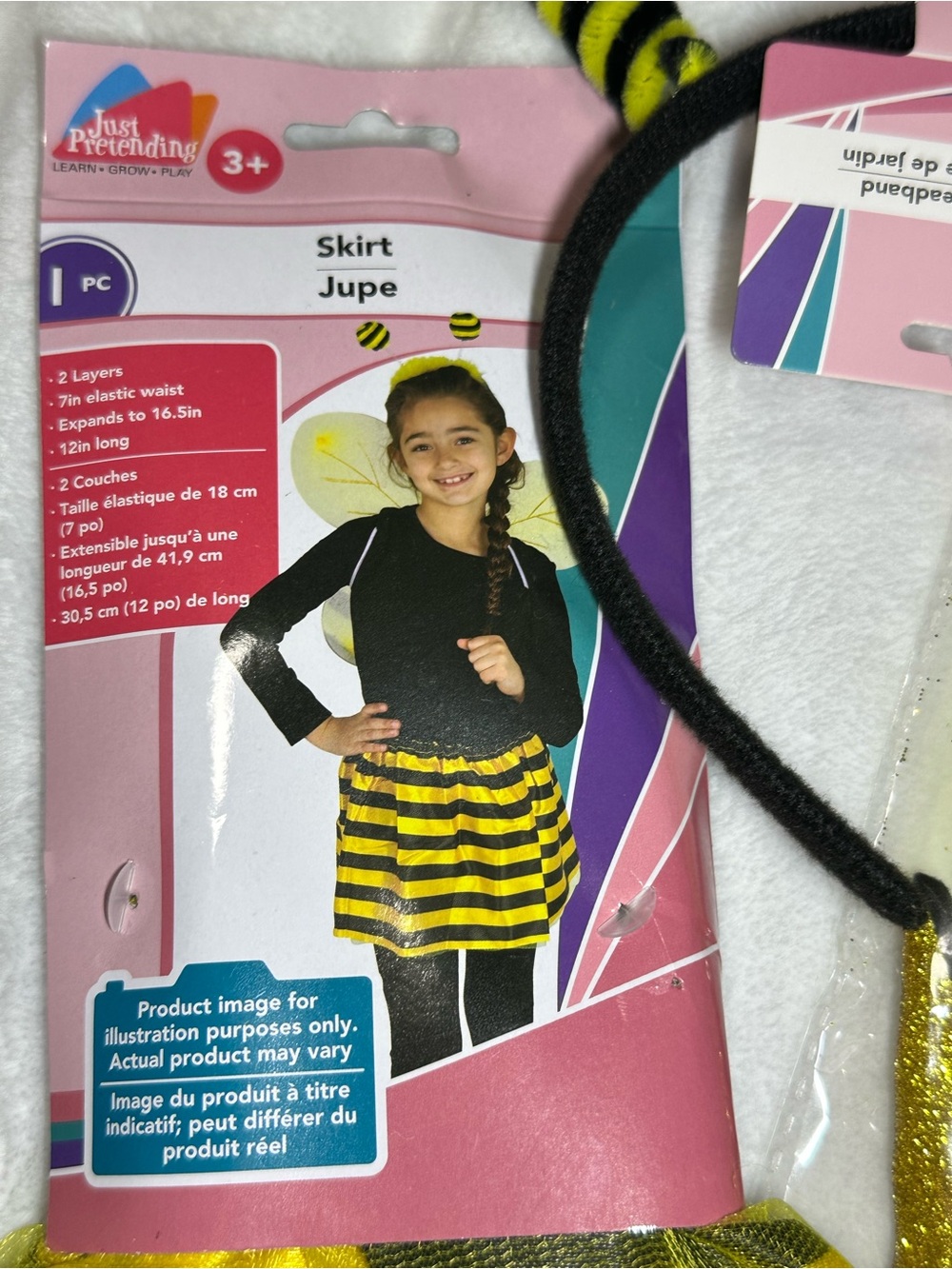 Bumblebee Costume 3 PC Set Skirt, Wings, & Headband Dress Up ⚡️ FAST SHIPPING - Picture 4 of 7